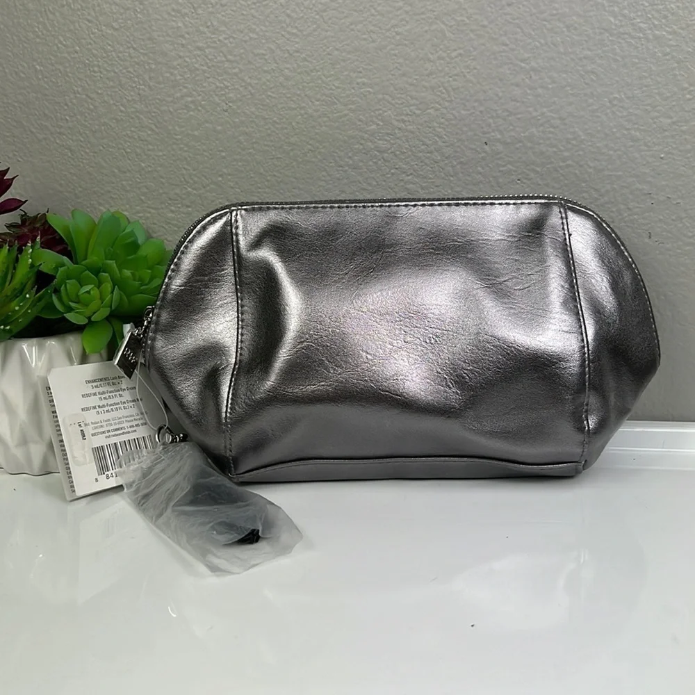 NWT Rodan + Fields Cosmetic Bag Silver with Tassel